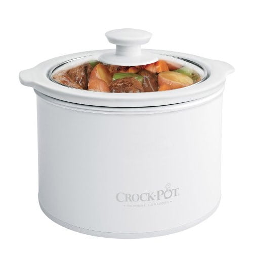 Crock Pot Slow Cooker Dip Master 1-1/2 Qt Glass Lid Stoneware White