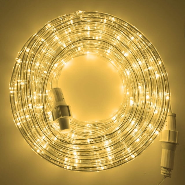 Luces LED de cuerda decorativas, luz de cuerda conectable flexible de 33 pies de color blanco cálido con bajo voltaje, fácil de instalar para uso en interiores y exteriores, perfecta para decoración