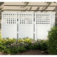 thumbnail image 2 of Suncast 4 Panel Outdoor Screen Enclosure - Freestanding Steel Resin Reversible Panel Outdoor Screen - Perfect for Concealing Garbage Cans, Air Conditioners - White, 2 of 3