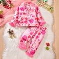 thumbnail image 2 of WUANDIXFA Girls Pajama Sets 2 Pieces Graphic Silk Pjs Long Pants Satin Sleepwear Loungewear Sets Outfit Loung Sets Toddler Boy Pajamas Silk Set,Pink,6 Years, 2 of 4