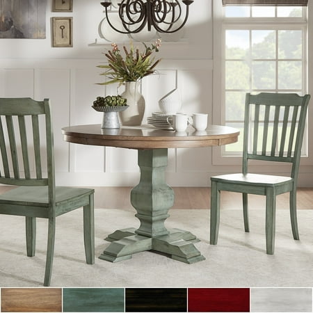 Weston Home 3 Pc 45 Round Dining Set Oak And Dark Sea Green Table With Spindle Back Chairs Weston Home 3 Pc 45 Round Dining Set Oak And Dark Sea Green Table With Spindle Back Chairs