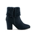 thumbnail image 6 of BLISSFUL STEP Women's Faux Fur Block Heel Round Toe Ankle Boots, 6 of 8