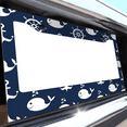 thumbnail image 6 of 1 Pcs Nautical Whale Pattern on Navy Blue License Plate Frame, License Plate Cover for Car Decorative Parts, Aluminum License Plate Bracket Holder Rust-Proof for US Standard Car, 6 of 9