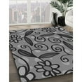 thumbnail image 2 of Ahgly Company Indoor Square Patterned Dark Gray Black Area Rugs, 3' Square, 2 of 6