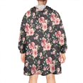 thumbnail image 2 of Wearable Oversized Blanket,Pioneer Flower Floral Print Pattern Wearable Blanket Hoodie for Adults,Cozy Hooded Blankets with Super Pockets,Super Warm Fuzzy Pullover for Women & Men, 2 of 6