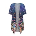 thumbnail image 3 of Light Cardigan Women Casual Printed Short Sleeve Cardigans Drape Open Front Lightweight Summer High Low Hem Tops Summer Cardigans for Women on Clearance, 3 of 4