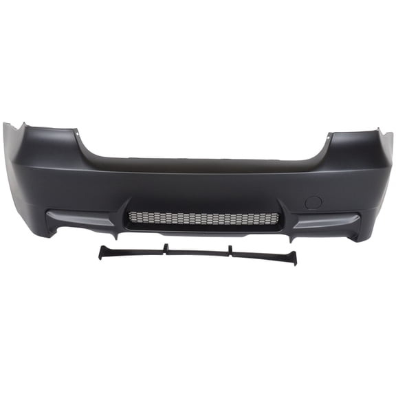 Ikon Motorsports Compatible with 06-11 E90 3-Series M3 Style PP Rear Bumper Cover Diffuser Single Outlet