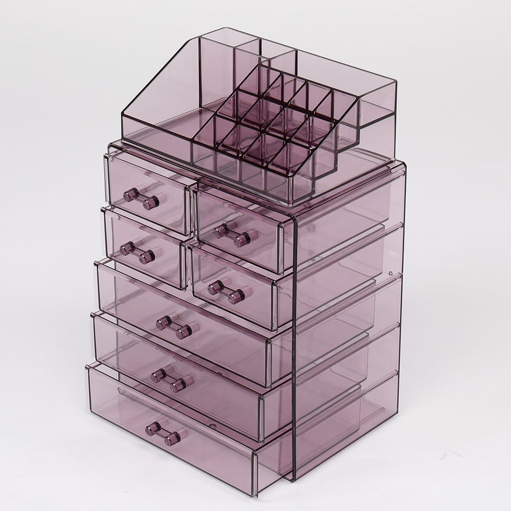 Private Jungle Makeup Organizer Acrylic Cosmetic Storage Drawers and Jewelry Display Box,7 Large Drawers,Purple Private Jungle Makeup Organizer Acrylic Cosmetic Storage Drawers and Jewelry Display Box,7 Large Drawers,Purple