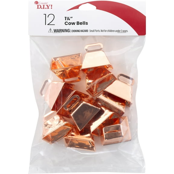 CousinDIY Cow Bells 1.25" 12/Pkg-Copper