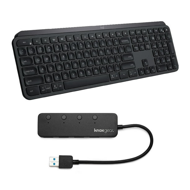 Logitech Keys Wireless Keyboard with 4-Port USB Hub -