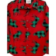 thumbnail image 2 of Mens Red Long Sleeve Button Down Plaid Animal Print Holiday Dress Shirt Medium, 2 of 2