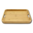 thumbnail image 3 of Sturdy Quality Smooth Bamboo Food Tea Butler Tray Platter With Handles 15"X11", 3 of 4