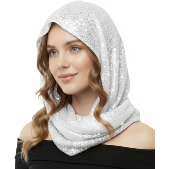 Shine Head Scarf Hood Squeins Headscarves for Women Festival Concert Club Party Y2K Headveil