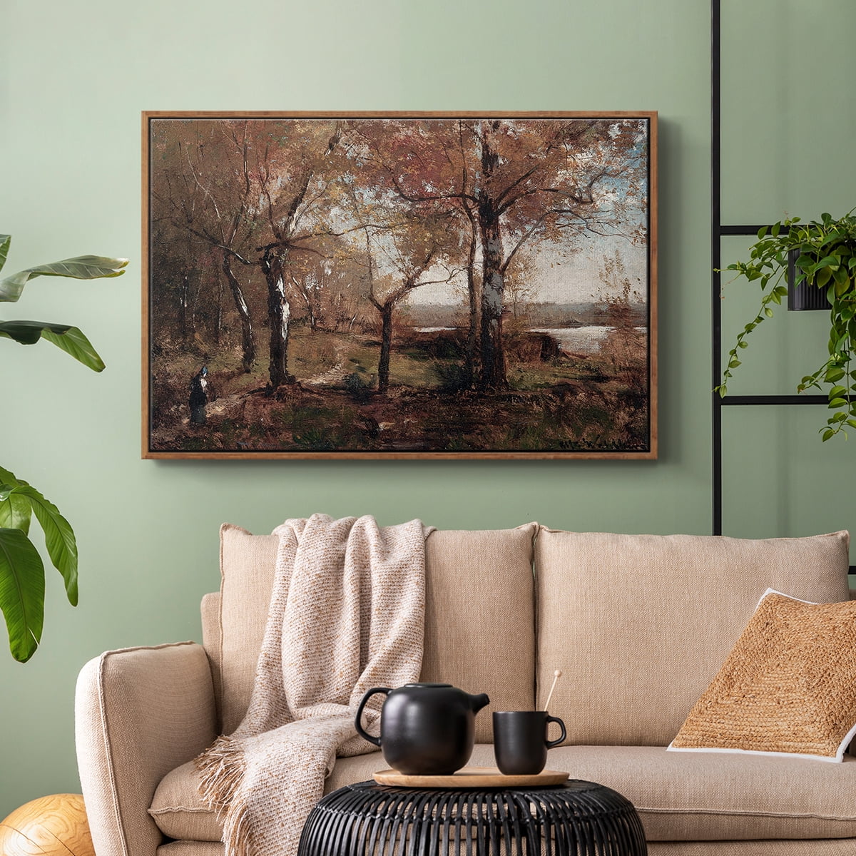 Vintage Landscape-CCXXVII By Wexford Home Framed in Walnut Wood Gallery Wrapped Canvas 17 in. x 25 in.