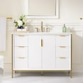 thumbnail image 3 of ANGELES HOME 48" Bathroom Vanity with Sink Top Combo Set, Solid Wood Bathroom Makeup Cabinet W/ 2 Soft-Close Doors and 6 Soft-Close Drawers, Freestanding Bathroom Cabinet with Undermount Sink, 3 of 11