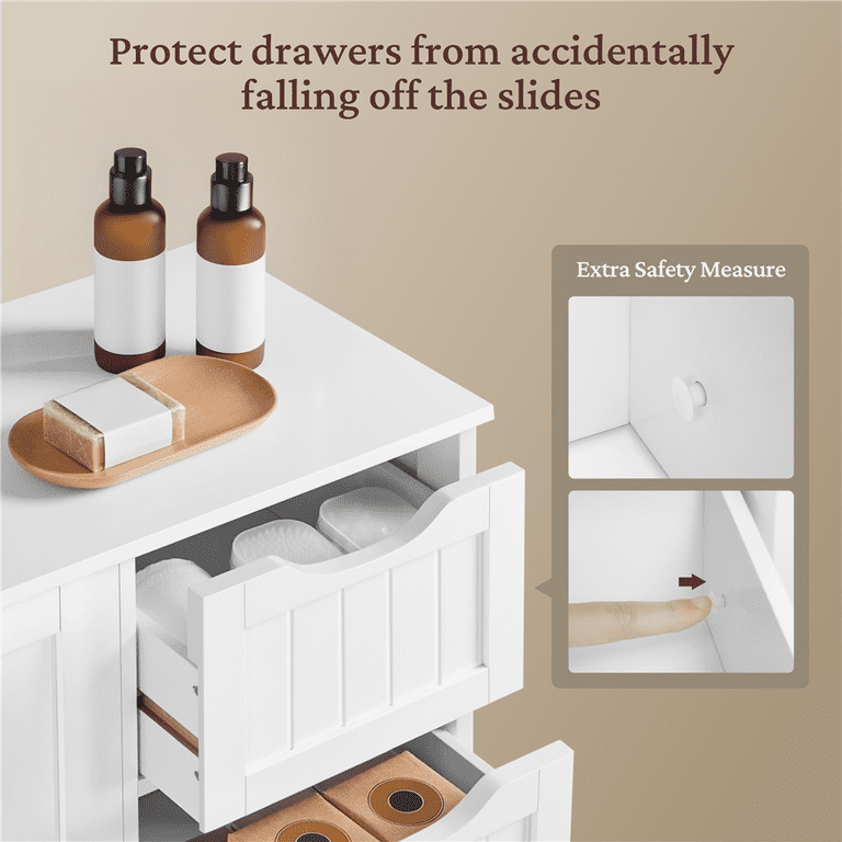 Alden Design Wooden Bathroom Storage Cabinet with 4 Drawers