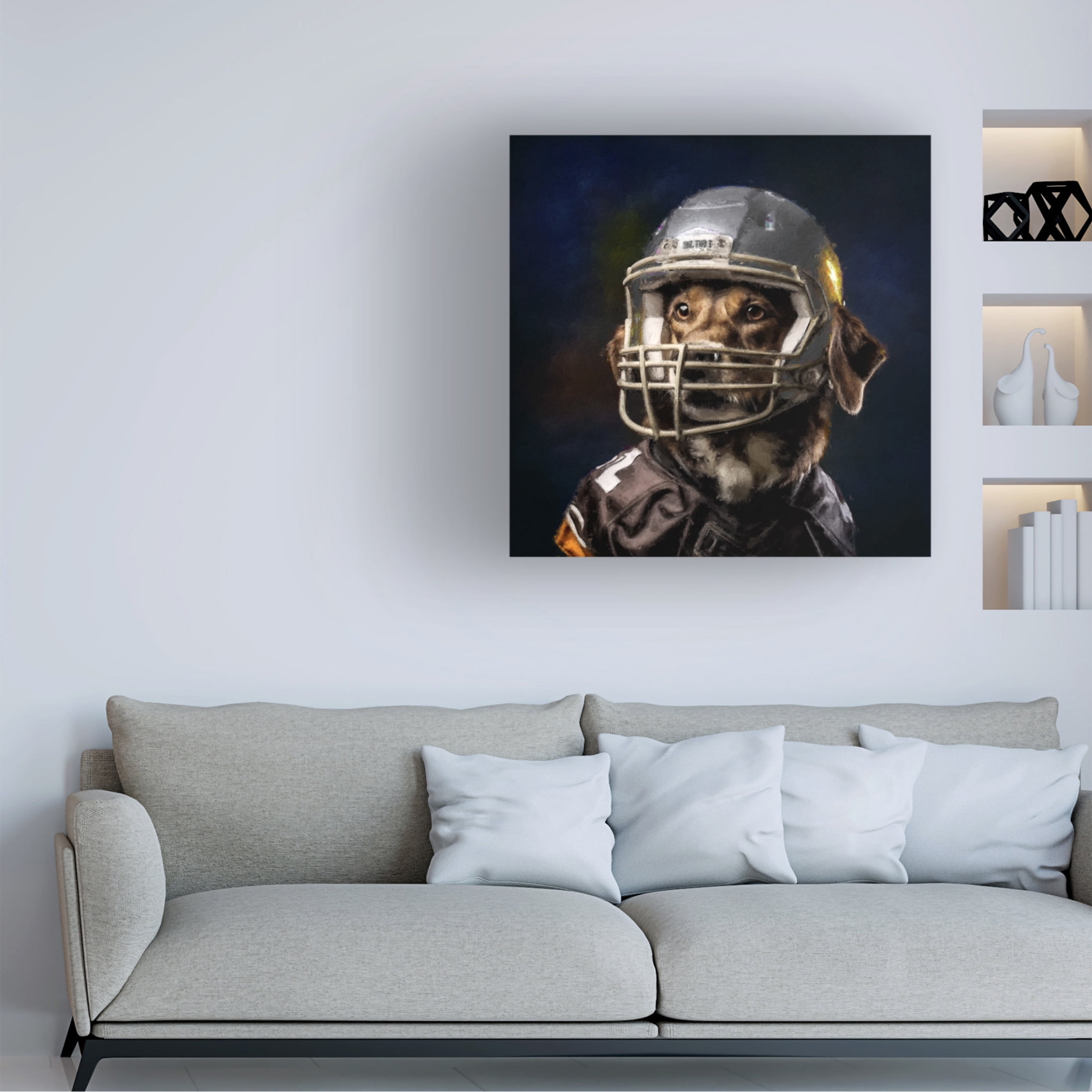 Canvas Wall Art - Sean Parnell 'Football 6' Wall Art for Living Room, Bedroom, or Office Décor by Trademark Fine Art - 18 x 18 Inches