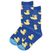 Hot Sox Kids Rubber Duck Crew Socks, M/L, Dark Blue