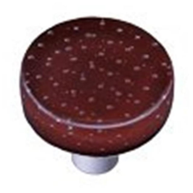 Hot Knobs HK1201-KRA Bouton Rond en Verre Rouge Foncé à Bulles pour Armoire - Poteau en Aluminium