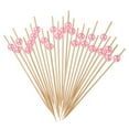 thumbnail image 1 of Uxcell 200Pcs Palillos de cóctel de perla de bambú para bebidas, alimentos y frutas, rosa, 1 of 6