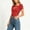 Red, variant on Square Neck Tops for Women Cutout Fitted Short Sleeve Slim Fit Casual Shirts Trendy Travel Going Out Solid Vacation Summer Tees