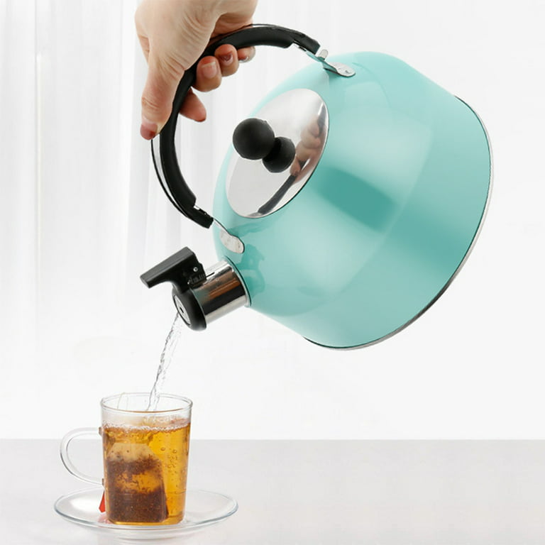 3.1 Quart Teal Whistling Tea Kettle for Stove Top, Food Grade Stainless  Steel