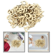SHINYPASING 124Pcs Wooden Letters Crafts for Children Letter Crafts Rectangular Khaki Wood Number