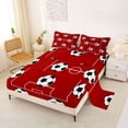 thumbnail image 2 of Erosebridal Football Sport Court Full Size Sheets,Soccer Ball Games Bed Sheets For Kids Boys 4-Piece, 2 of 6