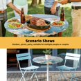 thumbnail image 6 of Elastic Fitted Round Tablecloth, Blue Coastal Waterproof Stretch Table Cover for 55"-60" Tables, Summer Beach Starfish Shell Coral Nautical Washable Outdoor Tablecloths for Patio, Picnic, Camping, 6 of 9