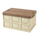 thumbnail image 1 of Caja organizadora de almacenamiento plegable Multis con tapa de madera Caja de almacenamiento apilable para Café Ligero 55L, 1 of 8