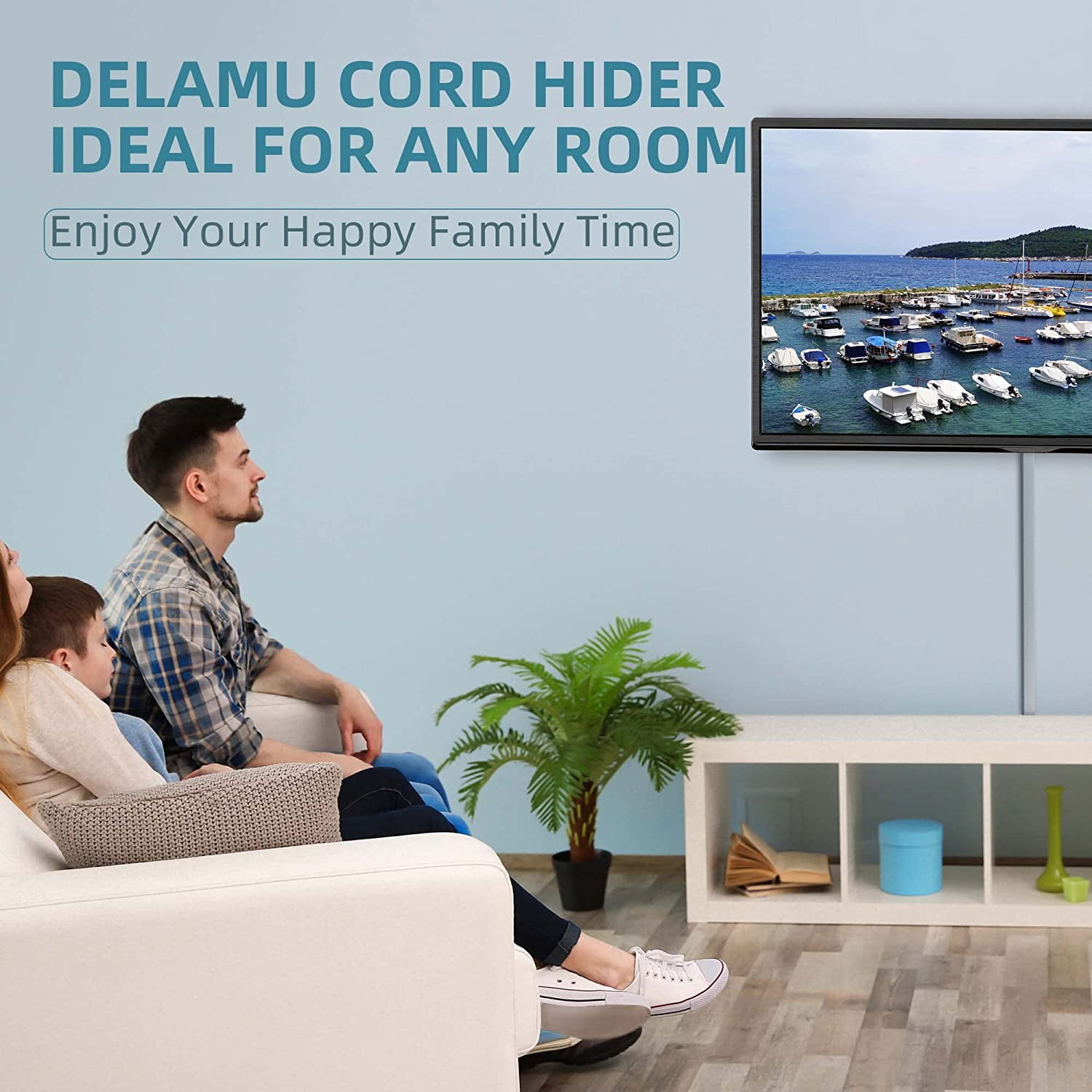 Delamu Cord Hider, 34in Cord Cover, Large Cable Hider, Wire Covers for  Cords Cable Raceway, Wire Hider Cable Cover for Wall Mounted TV, Paintable  Cord