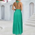 thumbnail image 4 of WILLBEST Robe Mini à Sequins pour Femmes Robes d'Été Sans Manches Robe Maxi Décontractée à Volants Robe Longue de Plage, 4 of 5