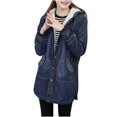 thumbnail image 2 of Abrigos y chaquetas informales con capucha y manga larga para mujer, abrigos largos y cálidos, sudaderas con capucha, chaquetas, abrigos, tops con bolsillos., 2 of 9