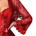 thumbnail image 4 of JSGEK Women Sheer Robe and Chemise Dress 2 Piece Set Lace Trim Belted Waist Nightwear Lingerie Set Red M, 4 of 5