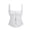 White, variant on Women's Lace up Gothic Jacquard Shoulder Straps Tank Overbust Shapewear Corset Bustiers Top, Coffee Size L