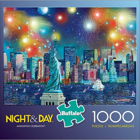 Buffalo Games 1000-Piece Night & Day Manhattan Celebration Jigsaw Puzzle