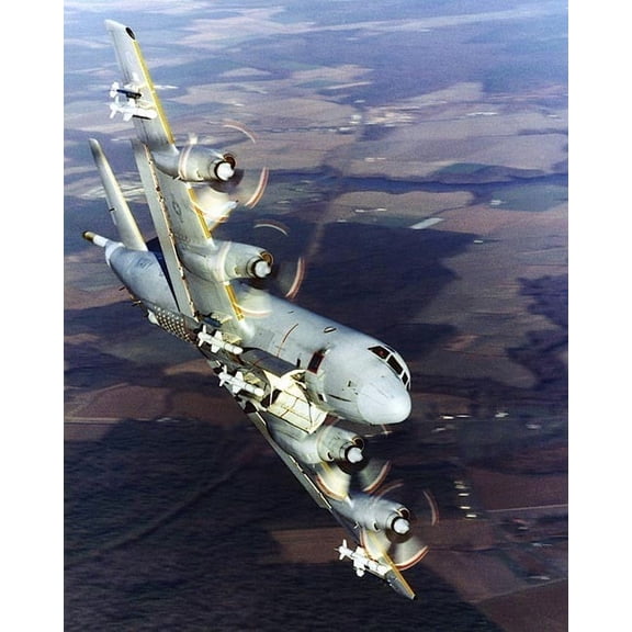 Navy P-3 / P3-C Orion Aircraft in Flight Style - 1 - 12x18 Inch Laminated Aviation Poster - Stunning Detail and Bold Colors