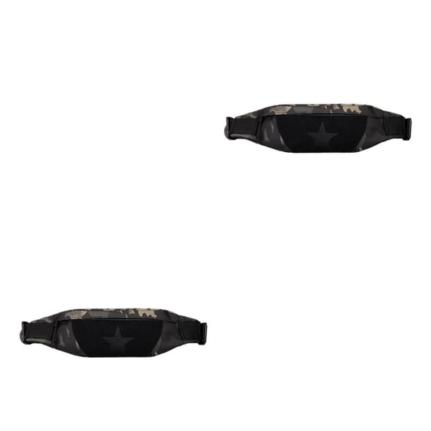 Eigraketly Riñonera de bolsillo grande para exteriores, riñonera con cremallera Invisible, accesorios ajustables para hombre, riñonera, camuflaje negro 2piezas