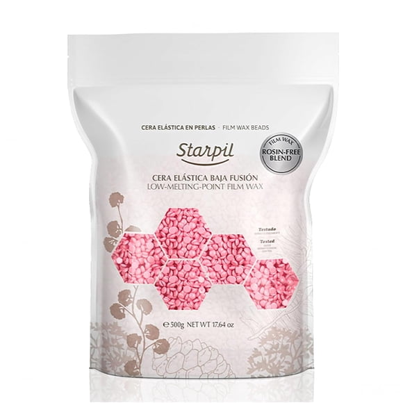 Starpil Wax 1000g / 2.2 lb Perlas de cera dura rosa sin colofonia para depilación sin dolor Frijoles de cera corporal sin tiras Mezcla de polímeros Cera de bikini para la cara Depilación gruesa Frijol