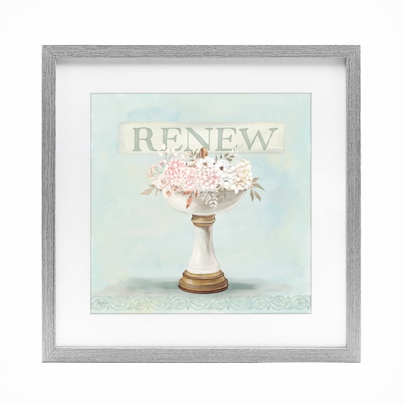 Stupell Industries French Country Renew Floral Sink Gray Framed Print Under Glass, 13 x 13, by Mollie B.