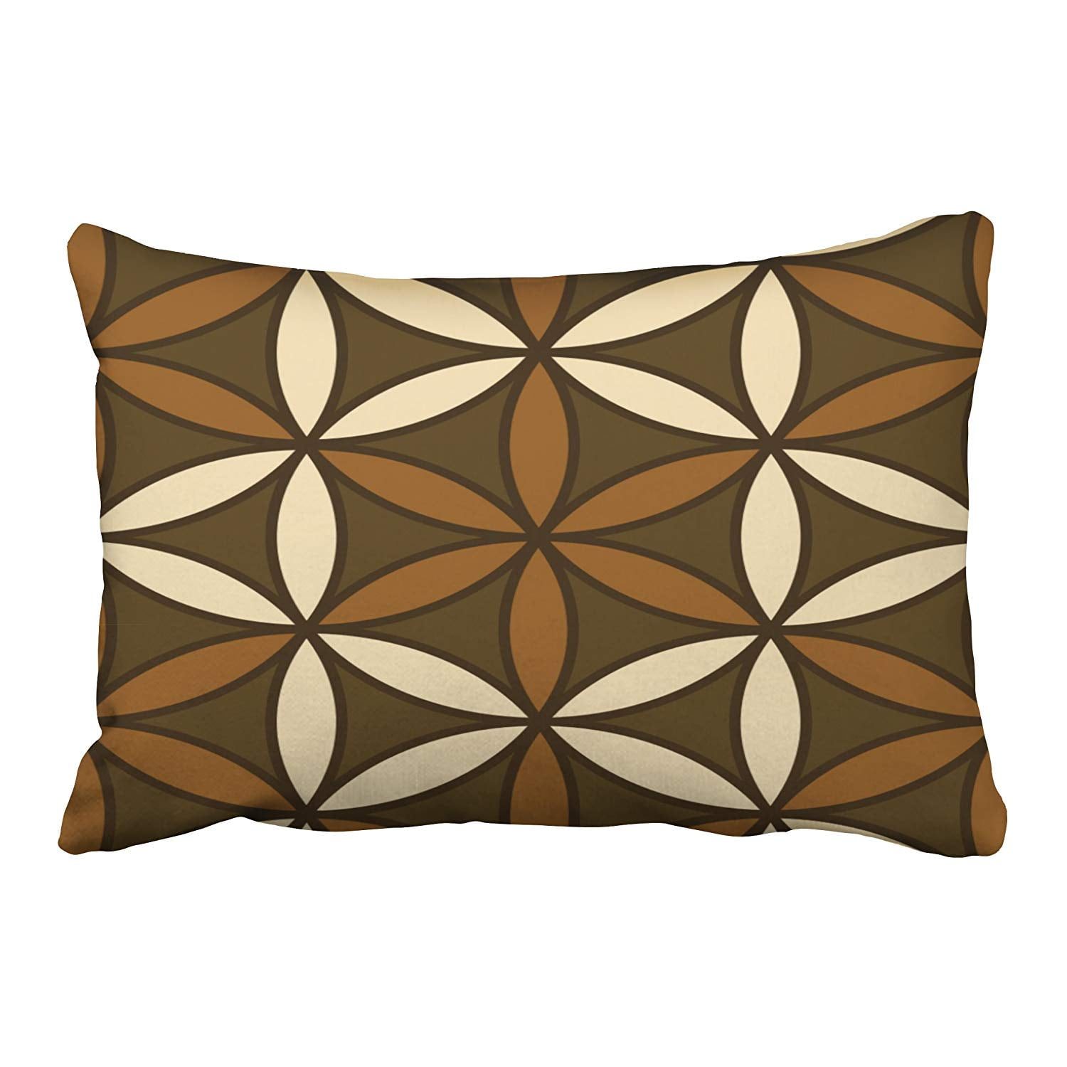 BPBOP Flower Of Life Large Browns Cream Pillowcase Cushion Cover 20x30