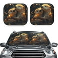 thumbnail image 2 of JUNZAN Adorable Otter Pair Hug Pattern Car Windshield Sun Shade | Reflective Sunshade | Foldable 2-Piece Sun Shield Protect Your Car | Fits Sedans, SUVs, Hatchbacks-Medium, 2 of 6