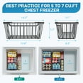 thumbnail image 5 of Yeabett 4 Pack Freezer Organizer Bins Stackable Chest Freezer Organizer with Foldable Handle for 5-7 Cu.FT Deep,Freezer Storage Baskets Easy to Reach Food from Bottom,Black, 5 of 8
