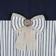 thumbnail image 3 of Farmhouse Navy Shower Curtain,Bowknot,Cotton Woven and Cotton Blend Fabric,Pleated Navy Stripe,Country Style,72x84 in, 3 of 12