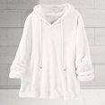 thumbnail image 4 of UAMVSH Fuzzy Fleece Hoodie for Women Plus Size Sherpa Warm Long Sleeve Hooded Pullover Comfy Plush Loungewear Sweatshirts for Winter(X-Large,White), 4 of 7