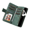 thumbnail image 3 of Dteck Wallet Case for iPhone 17 Pro Max 6.9 Inch, 9-Card Holder Soft PU Leather Magnetic Flip Shoulder Strap Zipper Pocket Phone Case Fit for iPhone 17 Pro Max,Green, 3 of 8