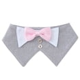 thumbnail image 2 of Dog Tuxedo Suit Bandanas Wedding Outfit with Bow Tie Collar for Medium Dogs,Formal Dog Costume Adjustable Pet Bandana with Bowtie Wedding Birthday Tux Collar for Medium Dogs Light Gray L, 2 of 4