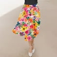 thumbnail image 5 of Nmnitkp Skirts for Women Casual Floral Prints Women's Pleated Skirt Chiffon Elastic Waist A-Line Midi Length Skirt Fashionable Trends Maxi Skirt, 5 of 7