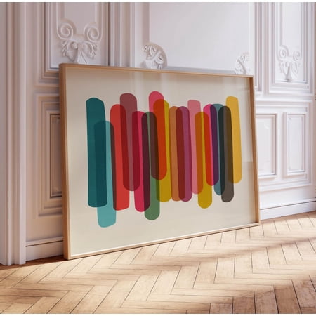 Bright Colorful Shapes Wall Art Print With Fun Modern Home Decor