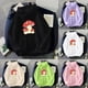 thumbnail image 4 of Sudadera con capucha Hanzidakd para mujer, bonita sudadera con capucha de hongo kawaii para adolescentes, ropa para niñas, sudadera con capucha, camisetas, negro, L, 4 of 5